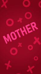 Phone Wallpaper of Mother Text with Red Doodle Pattern