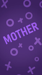 Phone Wallpaper of Mother Text with Purple Doodle Pattern