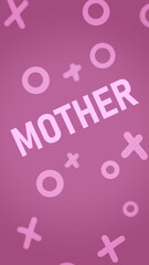 Phone Wallpaper of Mother Text with Pink Doodle Pattern