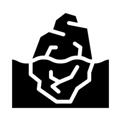 iceberg solid icon illustration vector graphic 