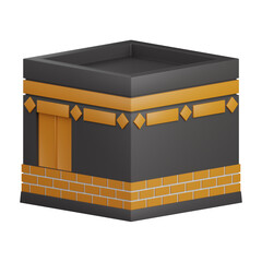 3d rendering kaaba isolated useful for muslim, religion, ramadan kareem eid al fitr design element
