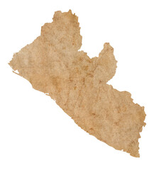 map of Liberia on old brown grunge paper	