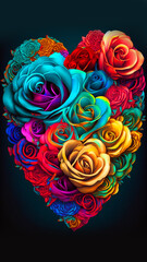 Heart, love, background, beautiful colors, bright colors and shapes