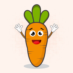 Cute Carrot Character - Lovable Vegetable Mascot Design