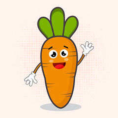 Cute Carrot Character - Lovable Vegetable Mascot Design