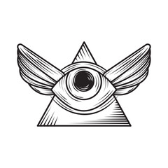 Fototapeta premium alchemy pyramid and eye