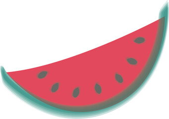 Watermelon fruit cartoon illustration, Transparent background