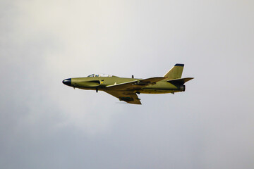 Fototapeta na wymiar Old military aircraft in the air.