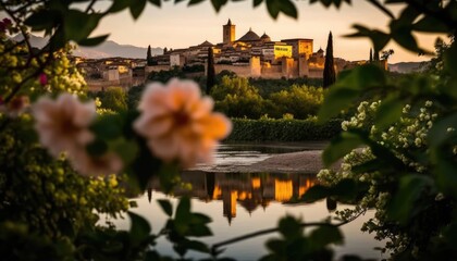 The Alhambra. Journey through incredibly beautiful Spain. Generative AI