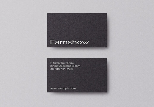 Minimal Black Simple Business Card Logo Effect Mockup Template
