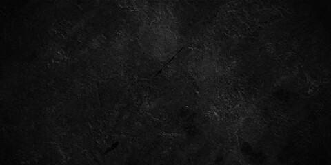 Fototapeta na wymiar Close up retro plain dark black cement concrete wall background texture for show or advertise or promote product and content on display and web design element concept decor.
