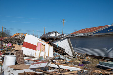 Tornado devastated neighborhood 