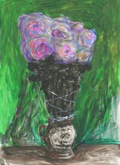 Gordijnen watercolor painting. roses flower. illustration. © Anna Ismagilova