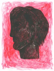 Gordijnen watercolor painting. human portrait. illustration.  © Anna Ismagilova