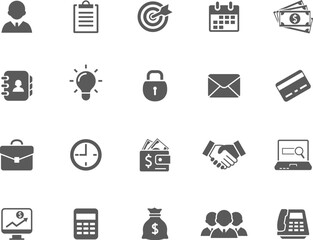 Business and finance simple icons. Vector illustration