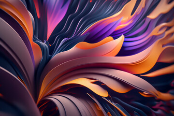 Abstract colourful background, waves, generative ai