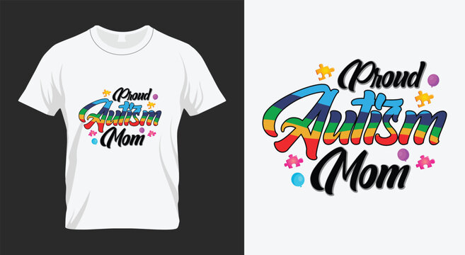 Proud Autism Mom Autism Awareness SVG Design 