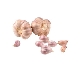 Dried garlic on transparent png..