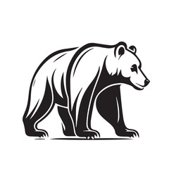 Vector image of a brown bear on a white background. Vector illustration logo of wild animal.
