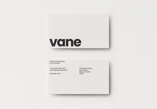 Minimal White Simple Business Card Logo Effect Mockup Template