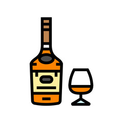 brandy drink bottle color icon vector illustration