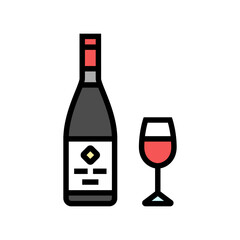 wine drink bottle color icon vector illustration