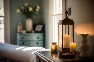 a spa or massage studio, showcasing the wellness and massage therapy profession