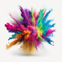 colorful powder paint explosion. abstract background. Generative ai