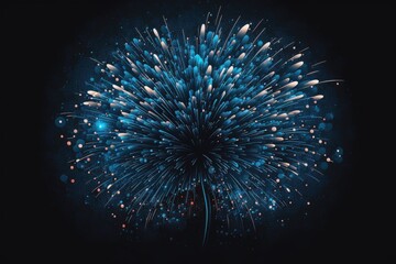 fireworks against a dark blue backdrop. Generative AI