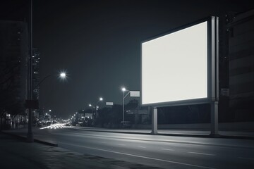 cartoon billboard on the roadside. Ai generative