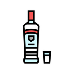 vodka drink bottle color icon vector illustration