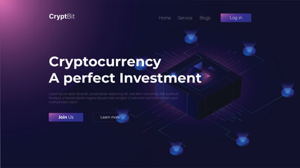 Naklejka premium Crypto landing page design
