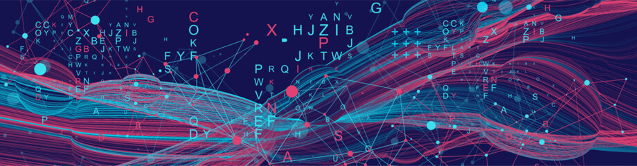 Abstract flowing wave lines. Design element for science modern concept.