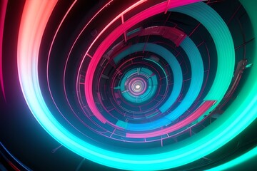 Abstract glowing lines, Generative AI