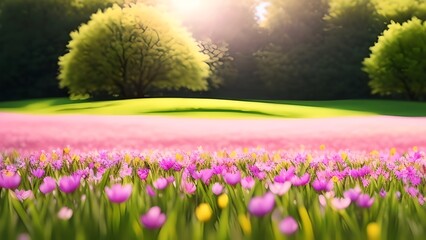 Fototapeta premium Flowers in the meadow, generative AI