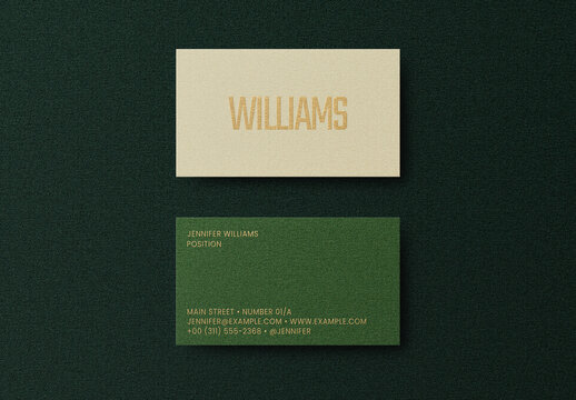 Greed Dark Gold Business Card Logo Effect Mockup Template