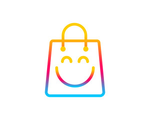 Shopping bag with smiling face logo