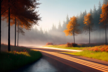 Fototapeta premium forest concept art illustrtion. Generative ai.