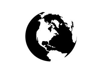 Black And White Earth Planet Vector