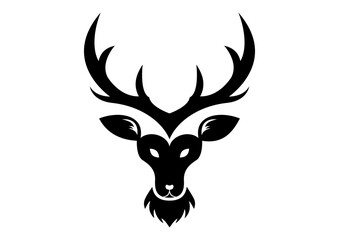 Deer Head Icon Black And White Vector Illustration