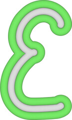 3d letter E