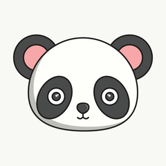 Fototapeta premium Vector icon of a panda. Cartoon panda, childish illustration. Cute panda face
