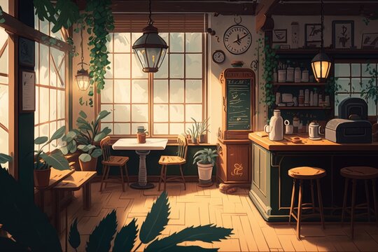 Cozy Coffee Shop In Lofi Style