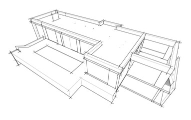 Modern house architectural drawing