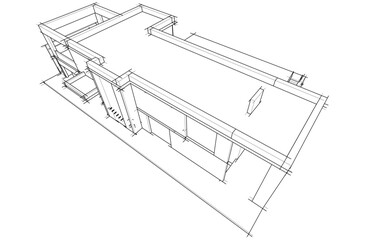 Modern house architectural drawing