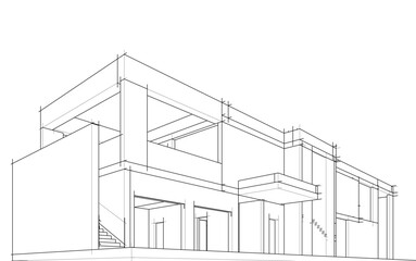 Modern house architectural drawing