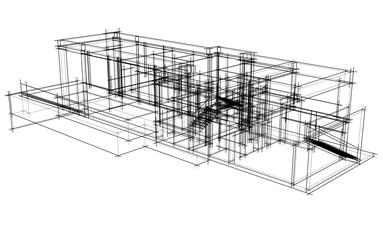 Modern house architectural drawing