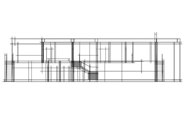 Modern house architectural drawing