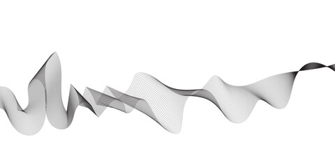 Abstract wavy grey blend technology liens on white background. Digital frequency track equalizer. Abstract frequency sound wave lines and twisted curve lines background. Banner design background.