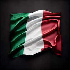 Obraz premium Italian Flag on a dark background. Ai Generated.